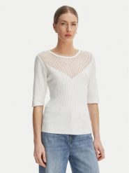 Rinascimento Bluzka CFM0012240003 Biały Slim Fit. Białe bluzki Rinascimento, m, bez wzorów, z wiskozy, bez kołnierzyka, bez ramiączek. Za 299.99 zł.