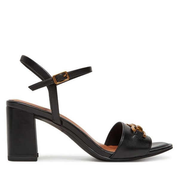 Sandały Tamaris. Brązowe sandały Tamaris, bez wzorów, bez obcasa, na słupku, bez zapięcia. Za 379.99 zł.