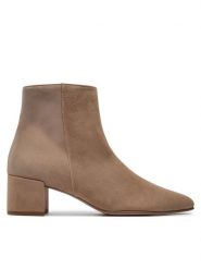 HÖGL Botki Beatrice 8-104702 Beżowy. Brązowe botki Högl, bez wzorów, ze skóry, bez obcasa, na słupku, bez zapięcia. Za 799.99 zł.