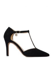 Nine West Szpilki CEO-CD25-193-1 Czarny. Czarne szpilki Nine West, bez wzorów, z materiału, bez obcasa, na szpilce, bez zapięcia. Za 229.99 zł.