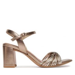 Sandały Tamaris. Żółte sandały Tamaris, bez wzorów, bez obcasa, na słupku, bez zapięcia. Za 339.99 zł.