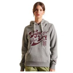 Bluza turystyczna damska Superdry Pride In Craft. Szare bluzy Superdry, l, bez wzorów, z bawełny, z kapturem. Za 198.24 zł.