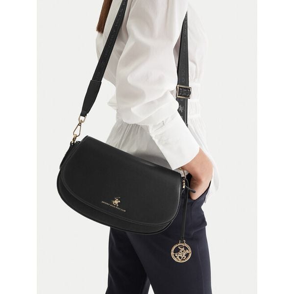 Torebka Beverly Hills Polo Club. Czarne listonoszki Beverly Hills Polo Club, bez wzorów, bez dodatków. Za 128.99 zł.