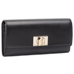 Duży Portfel Damski Furla. Czarne portfele Furla, bez wzorów. Za 719.99 zł.
