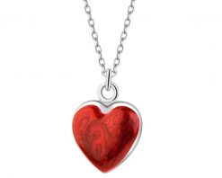 Naszyjnik srebrny z emalią - serce. Szare naszyjniki Apart, srebrne. Za 239.00 zł.