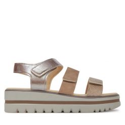 Sandały Clara Barson. Brązowe sandały Clara Barson, bez wzorów, bez obcasa, na koturnie, bez zapięcia. Za 119.99 zł.