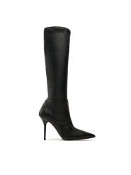LOVE MOSCHINO Kozaki JA26039G0LIEZ000 Czarny. Czarne kozaki Love Moschino, ze skóry, bez obcasa, na szpilce, bez zapięcia. Za 1,379.00 zł.