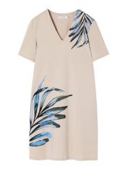 TATUUM Sukienka "Radis" w kolorze beżowym rozmiar: L. Brązowe sukienki Tatuum, l, bez wzorów, bez kołnierzyka, bez ramiączek, midi. Za 202.98 zł.