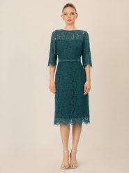 APART Sukienka w kolorze morskim rozmiar: 36. Niebieskie sukienki Apart, bez wzorów, z koronki, bez kołnierzyka, bez ramiączek, midi. Za 329.95 zł.
