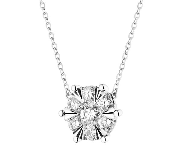 Naszyjnik z białego złota z brylantami - 1,50 ct - próba 585. Białe naszyjniki Apart, z brylantem, złote. Za 27,990.00 zł.