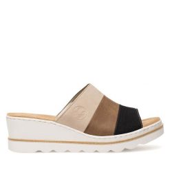 Klapki Rieker. Klapki Rieker, bez wzorów, bez obcasa. Za 269.99 zł.