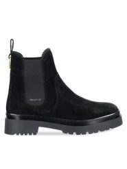 Gant Sztyblety 31553157 Czarny. Czarne botki GANT, bez wzorów, ze skóry, bez obcasa, na płaskiej podeszwie, bez zapięcia. Za 719.99 zł.