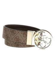 Guess Pasek w kolorze brązowo-beżowym rozmiar: 105. Brązowe paski Guess, z aplikacjami, z materiału. Za 255.94 zł.