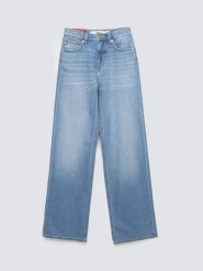 Jeansy damskie z szeroką nogawką niebieskie Atrea 111. Niebieskie jeansy Big Star, l, bez wzorów, z podwyższonym stanem. Za 349.99 zł.