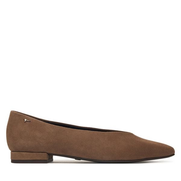 Baleriny Tamaris. Brązowe baleriny Tamaris, bez wzorów, bez obcasa. Za 324.99 zł.
