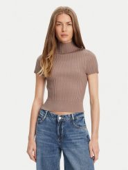 Guess Sweter W5YR04 Z0040 Brązowy Regular Fit. Brązowe swetry Guess, m, z aplikacjami, z syntetyku, bez ramiączek. Za 299.99 zł.