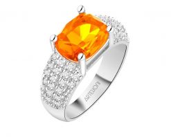 Pierścionek z mosiądzu rodowany z cyrkoniami i szklanym detalem. Pierścionki Artelioni, z cyrkonią, z mosiądzu. Za 189.00 zł.