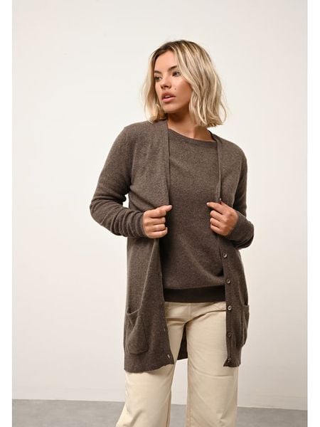 Just Cashmere Kaszmirowy kardigan "Chelsea" w kolorze brązowym rozmiar: S. Brązowe kardigany Just Cashmere, s, bez wzorów, z kaszmiru. Za 426.99 zł.