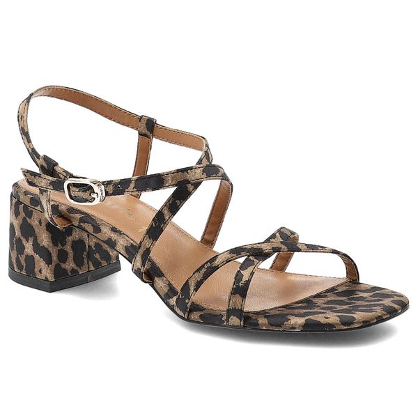 Brązowe Sandały Tamaris Eleganckie Obuwie Damskie Leopard. Brązowe sandały Tamaris, bez wzorów, eleganckie, bez obcasa, na obcasie, bez zapięcia. Za 189.00 zł.