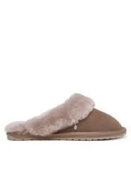 EMU Australia Kapcie Jolie W10015 Beżowy ciemny. Brązowe obuwie domowe EMU Australia, bez wzorów, bez zapięcia. Za 344.99 zł.