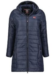 Geographical Norway Płaszcz pikowany "Atika" w kolorze granatowym rozmiar: XL. Niebieskie płaszcze Geographical Norway, xl, bez wzorów, bez kaptura. Za 215.71 zł.