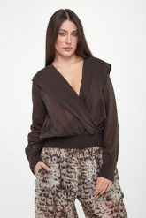 Bluzka damska szyfonowa z kapturem Castiglione PINKO. Bluzki Pinko, bez wzorów, z szyfonu, bez kołnierzyka, bez ramiączek. Za 1,289.00 zł.