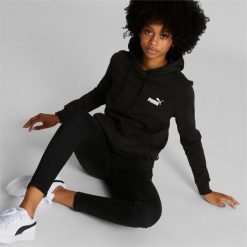 Bluza treningowa damska Puma Ess Small Logo. Czarne bluzy Puma, na zimę, l, bez wzorów, z kapturem. Za 327.00 zł.