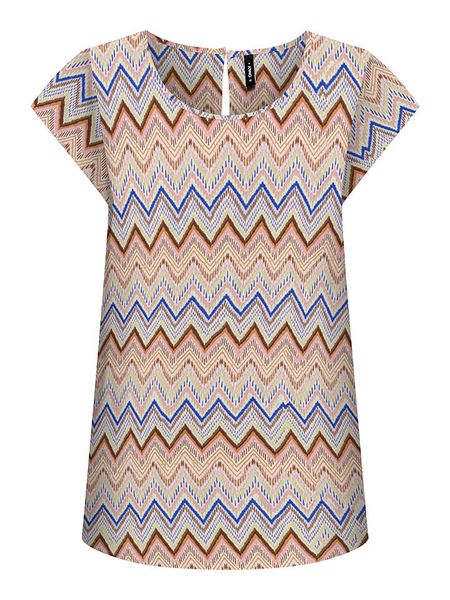 ONLY Bluzka w kolorze karmelowo-niebieskim rozmiar: 34. Brązowe bluzki Only, s, bez wzorów, z wiskozy, klasyczne, bez kołnierzyka, bez ramiączek. Za 32.98 zł.