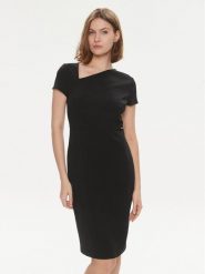Calvin Klein Sukienka koktajlowa K20K206277 Czarny Regular Fit. Czarne sukienki Calvin Klein, bez wzorów, z syntetyku, wizytowe, bez kołnierzyka, bez ramiączek. Za 449.99 zł.