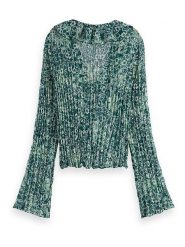 Scotch & Soda Bluzka w kolorze zielono-białym rozmiar: 36. Zielone bluzki Scotch & Soda, bez wzorów, bez kołnierzyka, bez ramiączek. Za 188.40 zł.