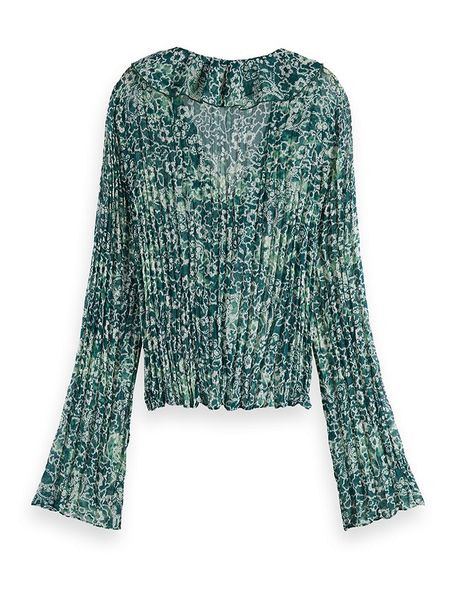 Scotch & Soda Bluzka w kolorze zielono-białym rozmiar: 36. Zielone bluzki Scotch & Soda, bez wzorów, bez kołnierzyka, bez ramiączek. Za 125.85 zł.