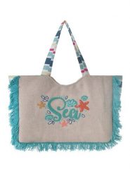 BLE Torebka w kolorze kremowo-turkusowym - 47 x 33 x 17 cm rozmiar: onesize. Brązowe torby na ramię BLE, bez wzorów, z bawełny, na ramię, bez dodatków. Za 111.84 zł.