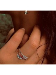 Les Petites Précieuses Srebrny pierścionek z topazem i cyrkonią rozmiar: 54. Niebieskie pierścionki Les Petites Précieuses, z cyrkonią, srebrne. Za 117.73 zł.