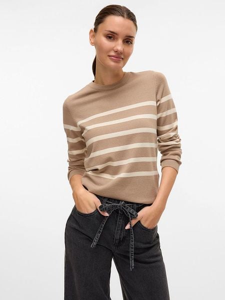 Vero Moda Sweter w kolorze beżowo-kremowym rozmiar: S. Brązowe swetry Vero Moda, s, bez wzorów, bez ramiączek. Za 94.95 zł.