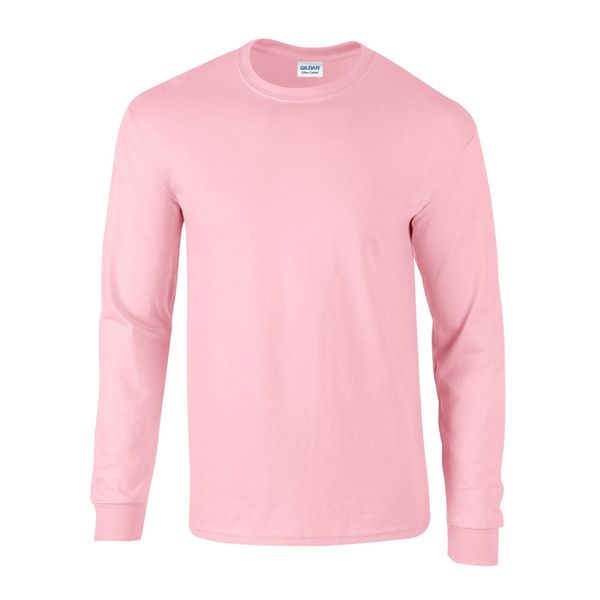 Ultra Bawełniana Koszulka Z Długim Rękawem Unisex Dla Dorosłych. Czerwone bluzki GILDAN, l, bez wzorów, z bawełny, sportowe, bez kołnierzyka, bez ramiączek. Za 59.99 zł.