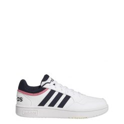 Buty do chodzenia Adidas Hoops 3.0 Mid Lifestyle Basketball Low Shoes. Białe obuwie sportowe Adidas, bez zapięcia, do koszykówki. W wyprzedaży za 217.15 zł.