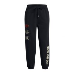 Spodnie treningowe damskie Under Armour Project Rock HWT Pnt. Czarne spodnie dresowe Under Armour, xs, bez wzorów, na fitness i siłownię. Za 329.99 zł.
