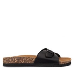 Klapki Lasocki. Czarne klapki Lasocki, bez wzorów, bez obcasa. Za 119.99 zł.