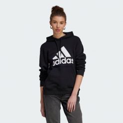 Bluza z kapturem Essentials Big Logo Regular Fleece. Białe bluzy Adidas, xs, bez wzorów, z kapturem. Za 226.00 zł.