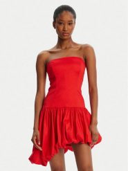 BARDOT Sukienka koktajlowa Alyna Straples Mini 59981DB Czerwony Slim Fit. Czerwone sukienki Bardot, bez wzorów, z syntetyku, wizytowe, bez kołnierzyka, bez ramiączek, mini. Za 639.99 zł.