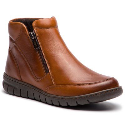 Lasocki BOGNA-19 Camel. Brązowe botki Lasocki, bez wzorów, ze skóry, bez obcasa, bez zapięcia. Za 199.99 zł.