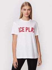 Ice Play T-Shirt 22I U2M0 F021 P400 1101 Biały Relaxed Fit. Białe t-shirty Ice Play, l, bez wzorów, z bawełny, bez kołnierzyka, bez ramiączek. Za 269.99 zł.