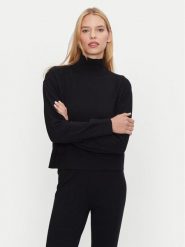 Athlecia Golf Dava W Knitted High Neck EA243358 Czarny Regular Fit. Czarne golfy Athlecia, bez wzorów, z wiskozy, bez ramiączek. Za 129.99 zł.