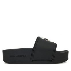 Klapki KARL LAGERFELD. Czarne klapki KARL LAGERFELD, bez wzorów, bez obcasa. Za 309.99 zł.
