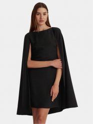 Lauren Ralph Lauren Sukienka koktajlowa 253855210005 Czarny Relaxed Fit. Czarne sukienki Lauren Ralph Lauren, bez wzorów, z syntetyku, wizytowe, bez kołnierzyka, bez ramiączek. Za 729.99 zł.
