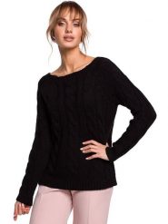 Made of emotion Sweter w kolorze czarnym rozmiar: L/XL. Czarne swetry Made Of Emotion, l, bez wzorów, ze splotem, bez ramiączek. Za 175.26 zł.
