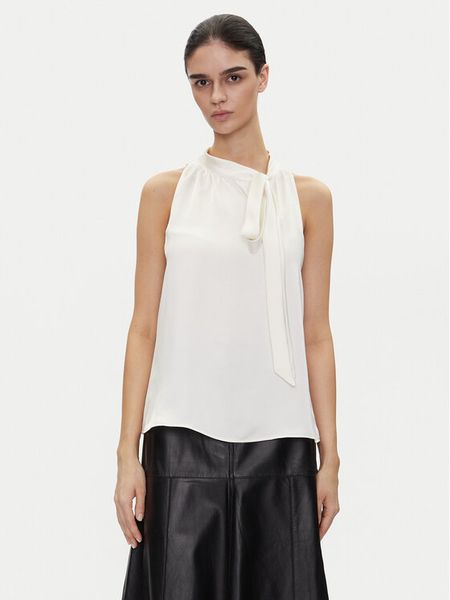 HUGO Bluzka 50540259 Écru Regular Fit. Bluzki Hugo, bez wzorów, z syntetyku, bez kołnierzyka, bez ramiączek. Za 299.99 zł.