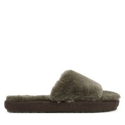 Kapcie EMU Australia. Zielone obuwie domowe EMU Australia, bez wzorów, bez zapięcia. Za 299.99 zł.