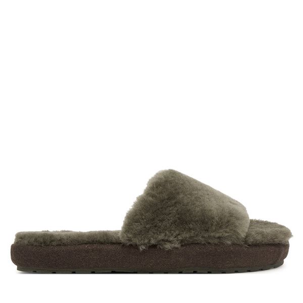 Kapcie EMU Australia. Zielone obuwie domowe EMU Australia, bez wzorów, bez zapięcia. Za 299.99 zł.