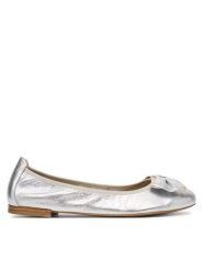 Caprice Baleriny 9-22111-46 Srebrny. Szare baleriny Caprice, bez wzorów, ze skóry, bez obcasa. Za 219.99 zł.